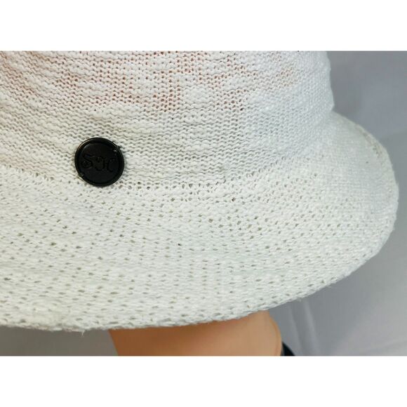 Shihreen White Woven Sun Hat Packable EUC Hiking Outdoors Wide Brim Vacation - Picture 7 of 8